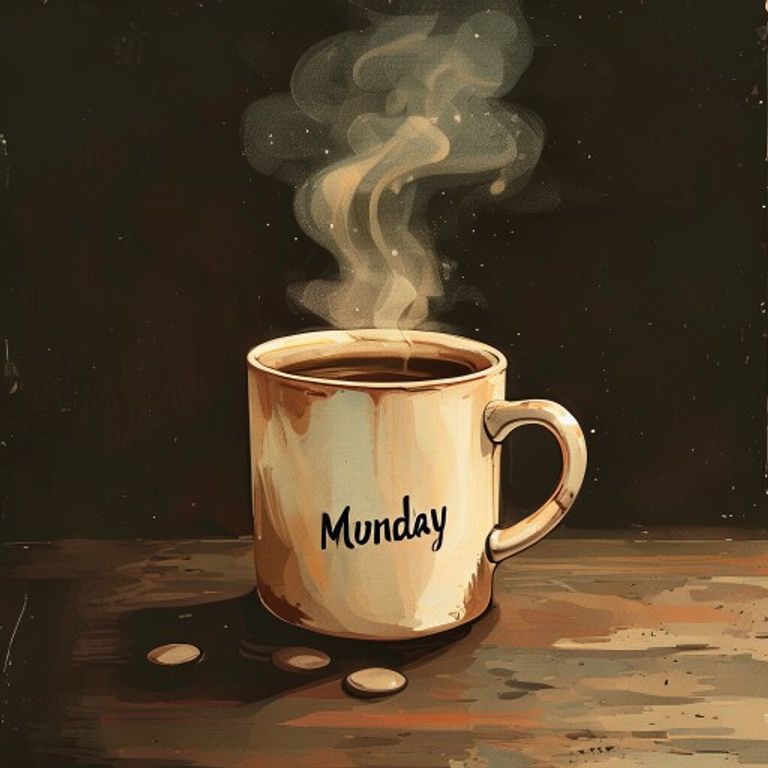 Monday Motivation Mug Design | Printable Gift Tag | Digital Download