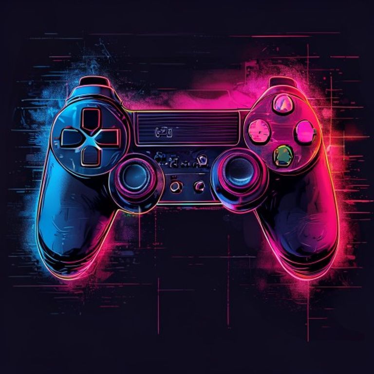 Vintage Retro Game Controller Art Print | 80s Aesthetic | Digital